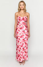 Ashley Pink Floral Formal Maxi Dress Image