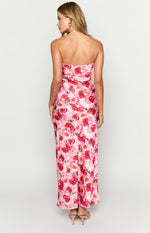 Ashley Pink Floral Formal Maxi Dress Image