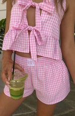 Baxter Pink Gingham Shorts Image