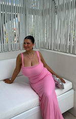 Beverley Pink Mesh Maxi Dress Image