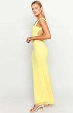 Beverley Yellow Mesh Maxi Dress Image