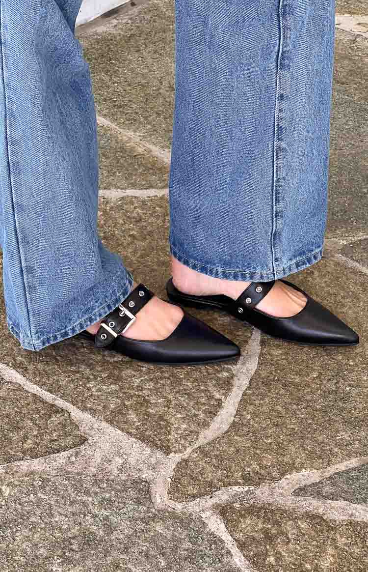 Billini Halsy Black Mules Image