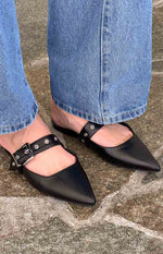 Billini Halsy Black Mules Image