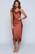 Schiffer Slip Midi Dress Rust Image