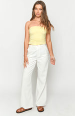 Cabo White Linen Blend Pants Image