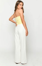 Cabo White Linen Blend Pants Image