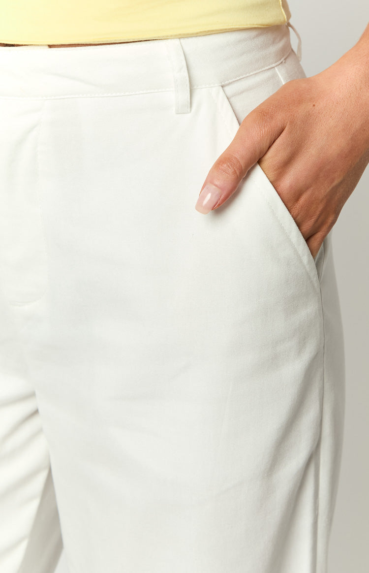 Cabo White Linen Blend Pants Image