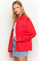 Callie Red Denim Jacket Image