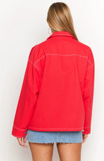 Callie Red Denim Jacket Image