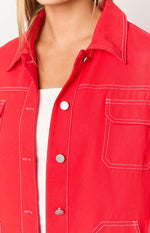 Callie Red Denim Jacket Image