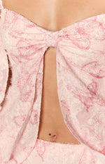 Caspian Pink Butterfly Chiffon Top Image