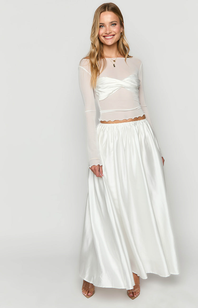 Clementine White Maxi Skirt Image