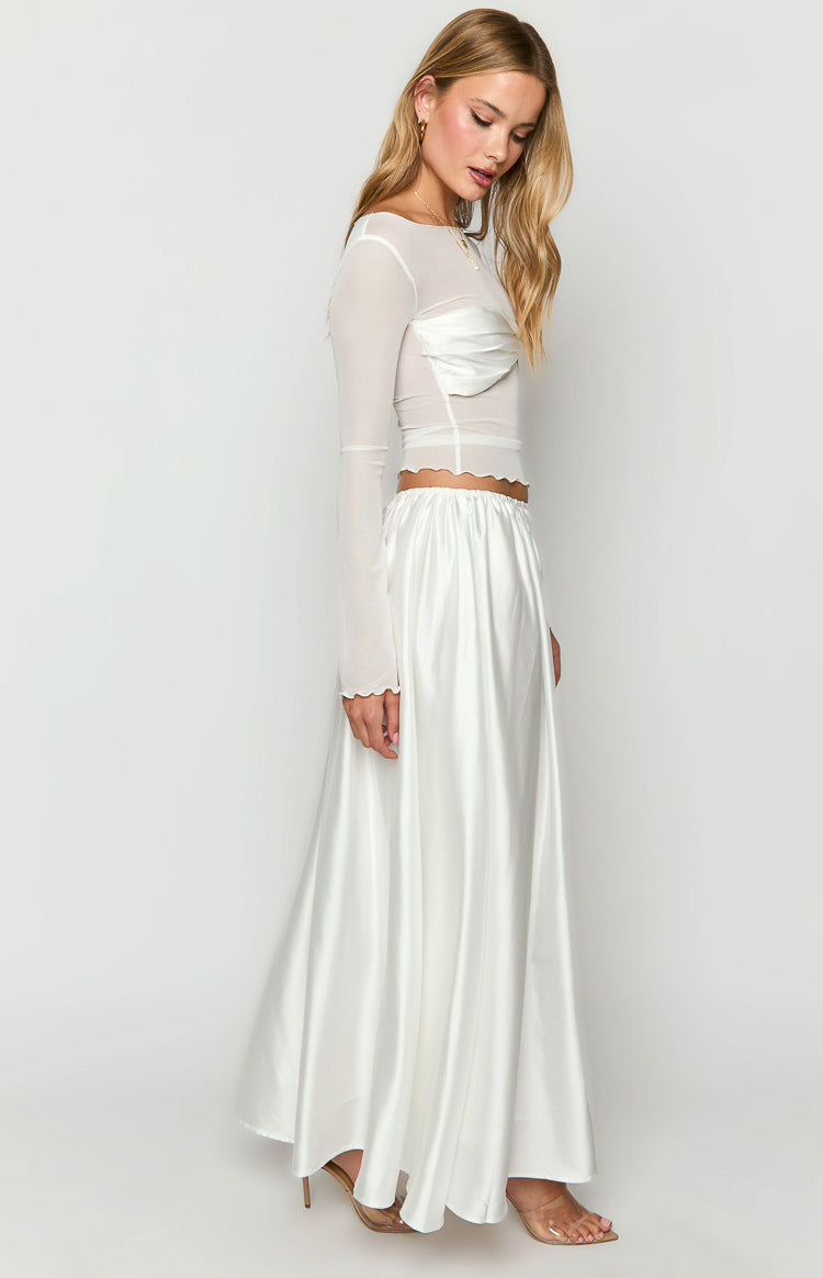 Clementine White Maxi Skirt Image