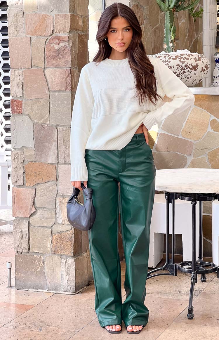 Cool Shade Forest Green PU Pants Image