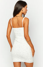 Dallas White Sequin Mini Dress Image