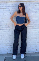 Davina Black Drawcord Pants Image