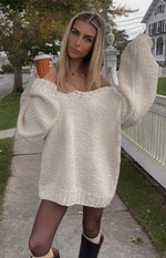 Delvey Cream Chunky Knit Sweater Image