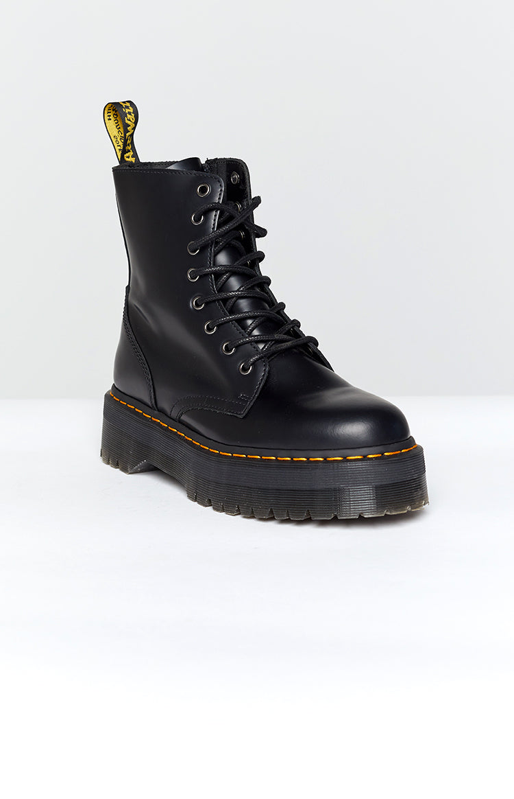 Dr. Martens Jadon 8 Eye Boot Black Polish Smooth Image