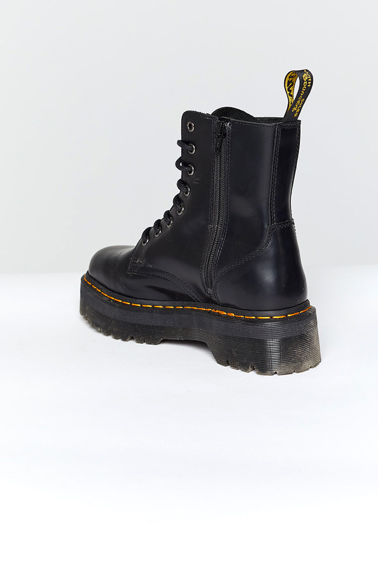 Dr. Martens Jadon 8 Eye Boot Black Polish Smooth Image