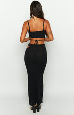 Ellah Black Knit Midi Skirt Image