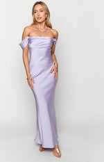 Ella Lilac Off Shoulder Maxi Formal Dress Image