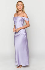 Ella Lilac Off Shoulder Maxi Formal Dress Image