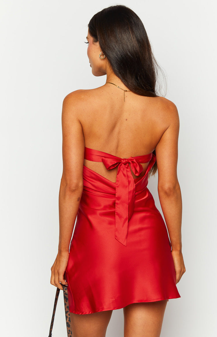 Ellie Red Strapless Mini Dress Image