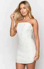 Ellie White Embellished Strapless Mini Dress Image