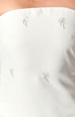 Ellie White Embellished Strapless Mini Dress Image