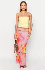 Esha Pink Floral Maxi Skirt Image