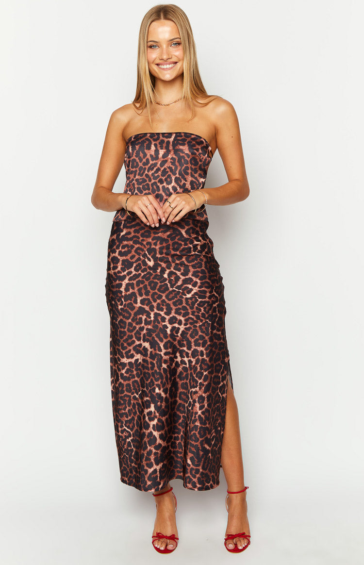 Genevieve Leopard Print Maxi Skirt Image