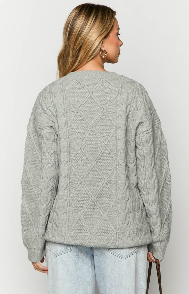 Hardy Grey Cable Knit Sweater Image