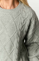 Hardy Grey Cable Knit Sweater Image