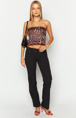 Ibiza Leopard Print Strapless Top Image