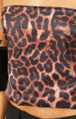 Ibiza Leopard Print Strapless Top Image