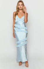 Inara Blue Ruffle Maxi Dress Image