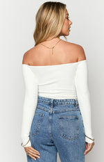 Intan White Off the Shoulder Bodysuit Image