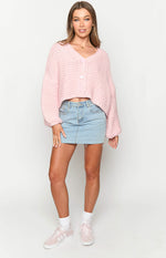 Jen Light Pink Knit Cardigan Image