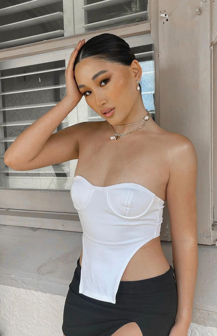 Juni White Strapless Top Image