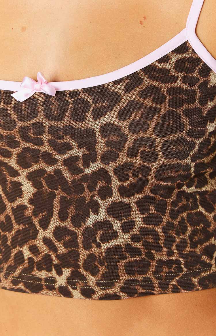 Lilu Leopard Cami Crop Top Image