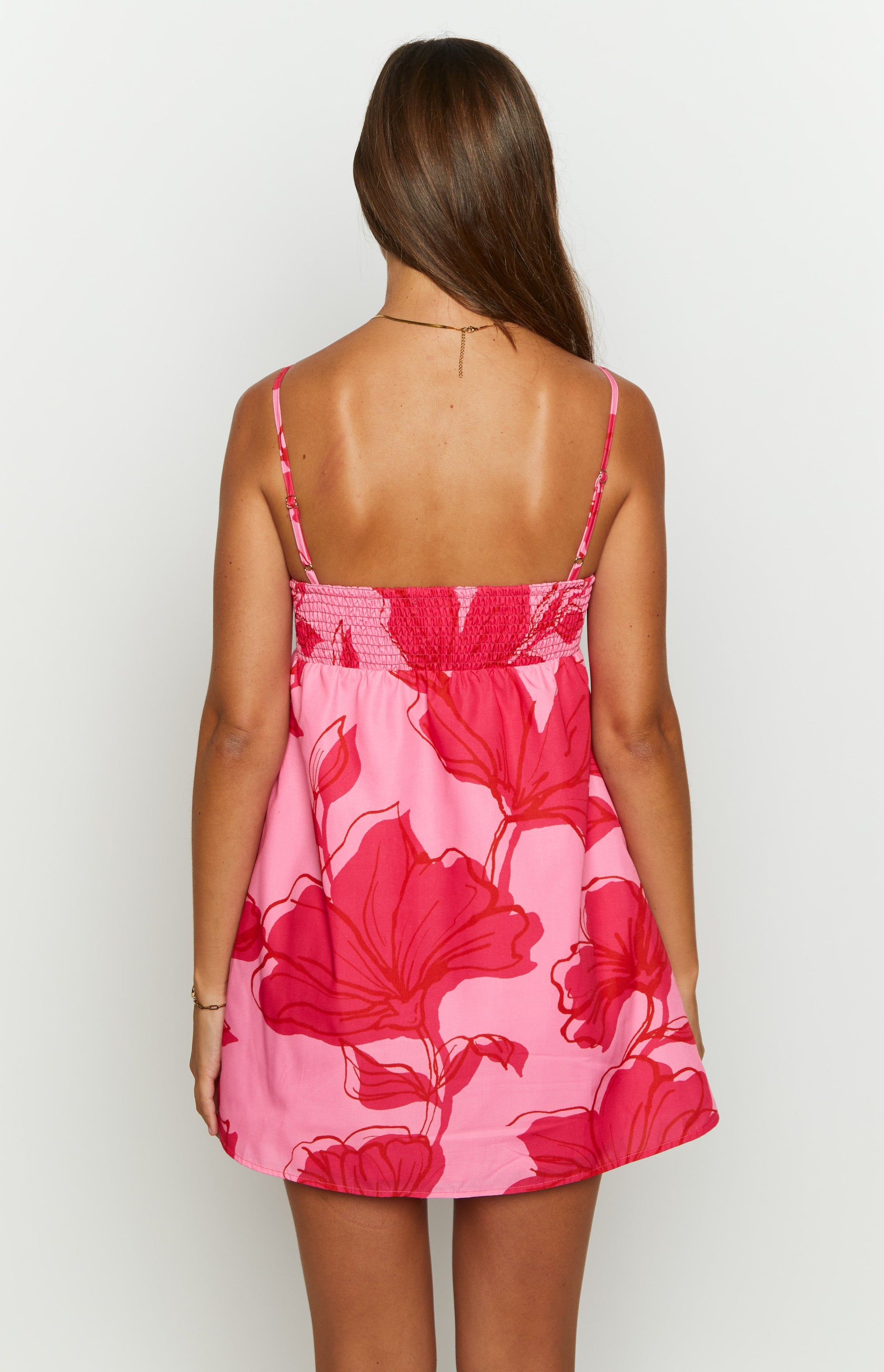 Lotus Love Affair Pink Floral Mini Dress Image