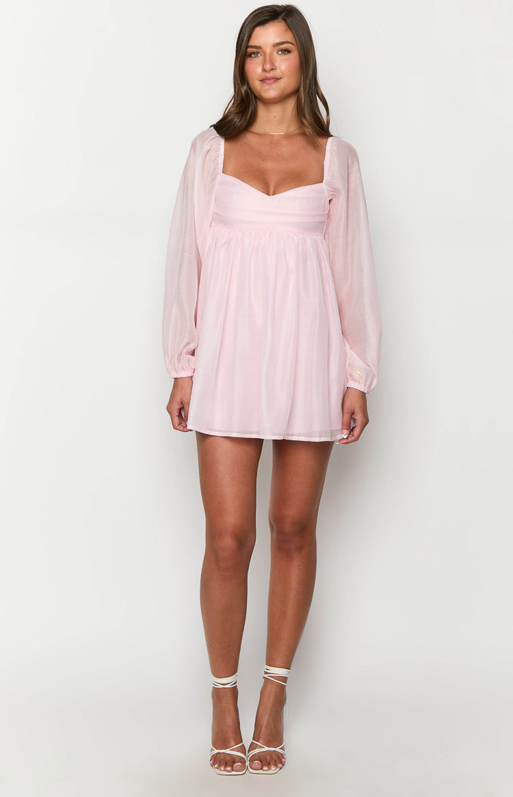 Narla Pink Long Sleeve Mini Dress Image