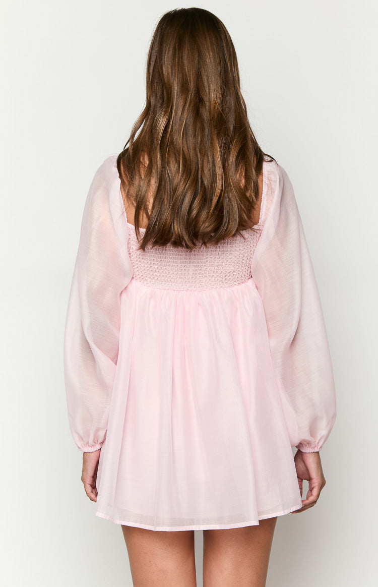 Narla Pink Long Sleeve Mini Dress Image