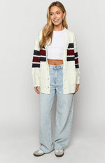 Nikkitta Cream Striped Cardigan Image