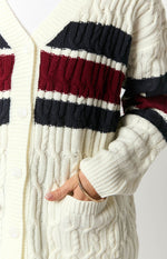 Nikkitta Cream Striped Cardigan Image