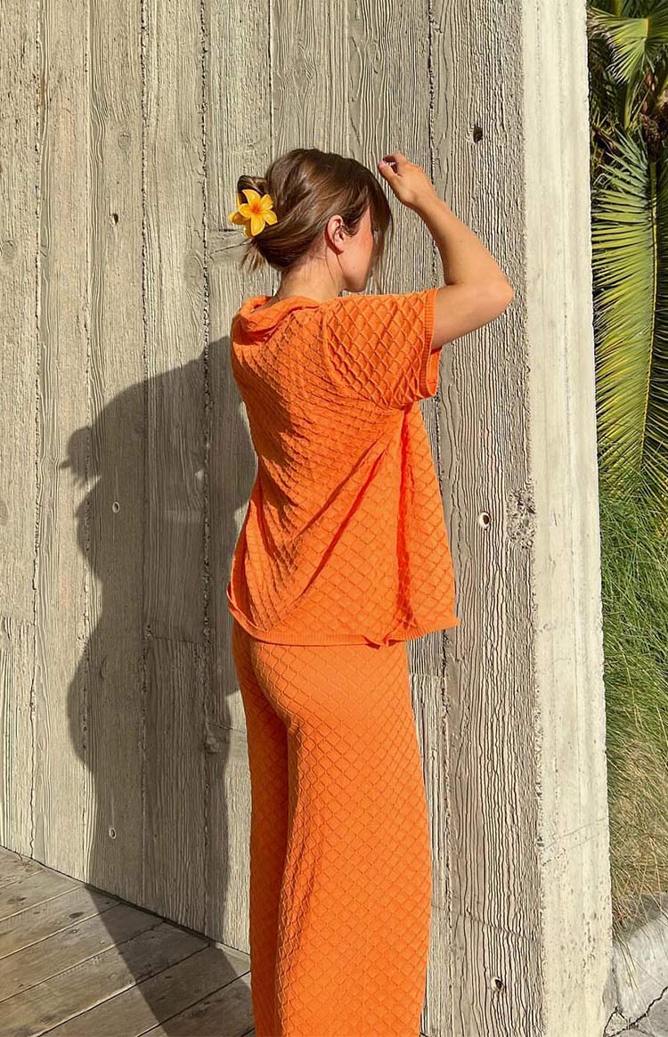 Zaida Orange Knit Pants Image