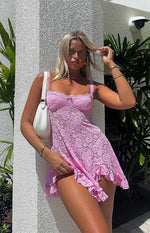 All Mine Pink Lace Mini Dress Image