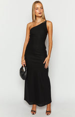 Pluto Black Linen Blend Maxi Dress Image