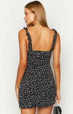 Rihanna Black Heart Print Mini Dress Image