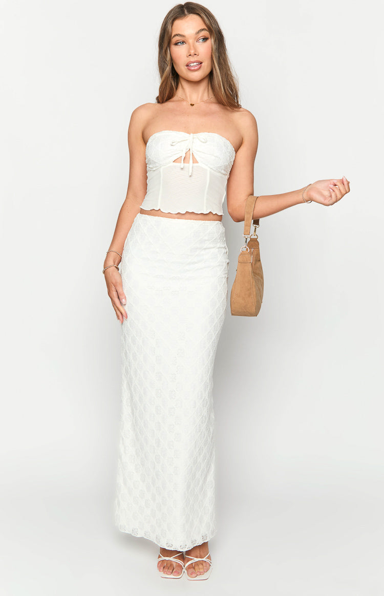 Rilee White Maxi Skirt